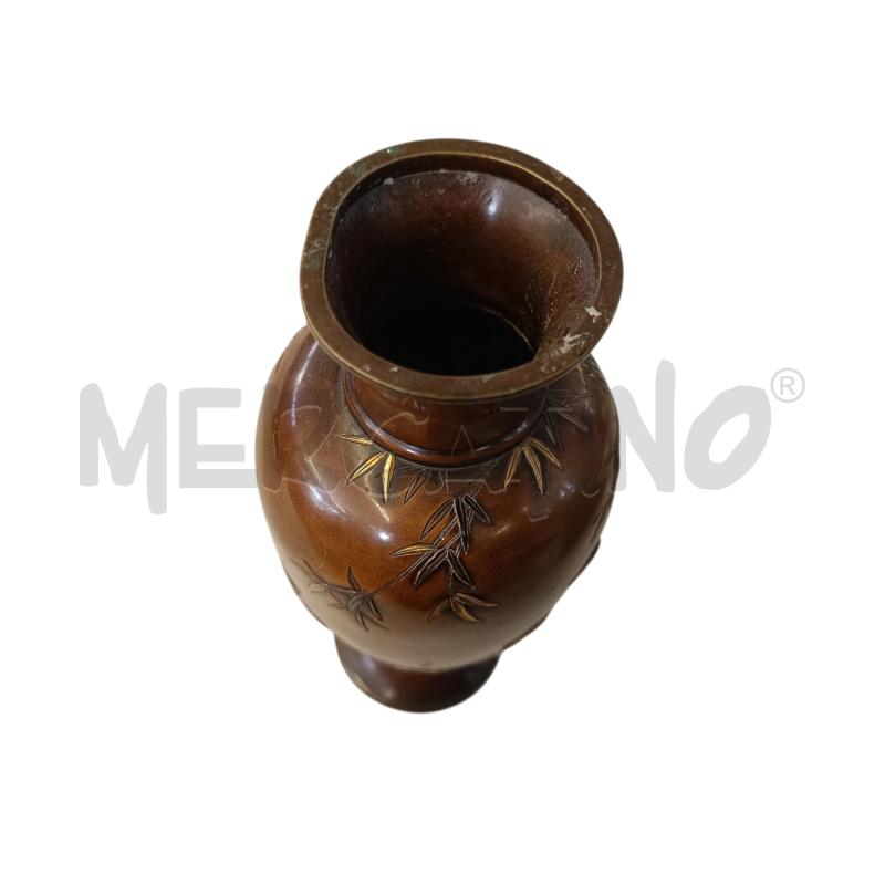 VASO GIAPPONESE PRIMI '900 PERIODO MEIJI IN BRONZO PATINATO | Mercatino dell'Usato Verbania 3