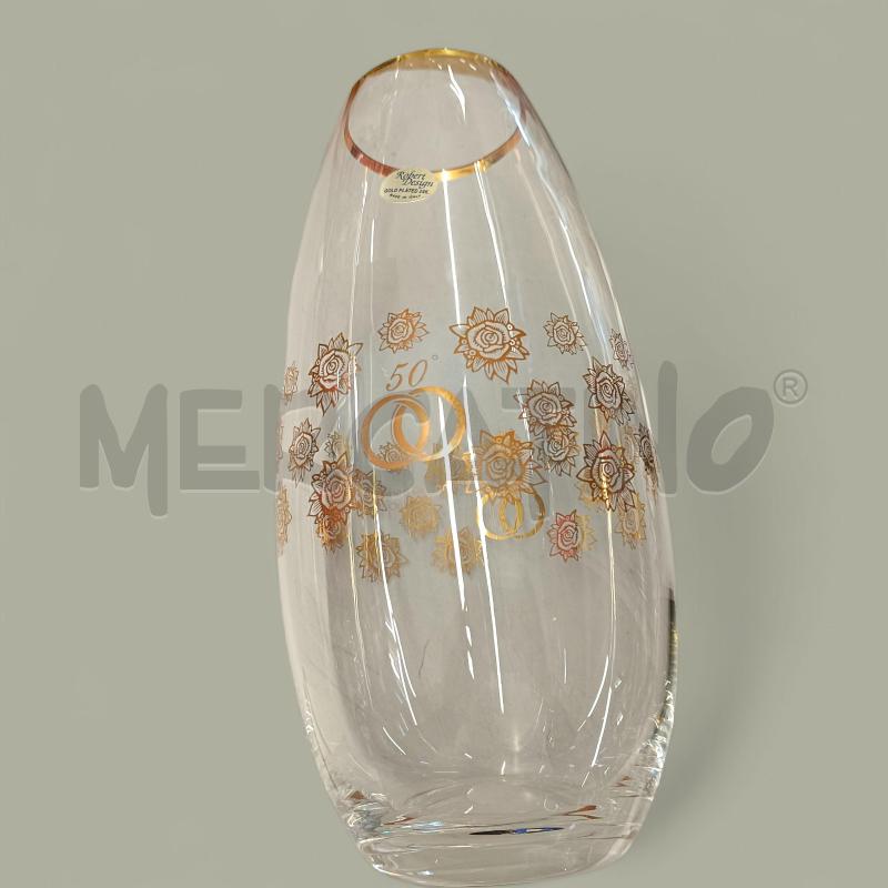 VASO  CRISTALLO ROBERT DESIGN DECORATO ORO | Mercatino dell'Usato Verbania 1
