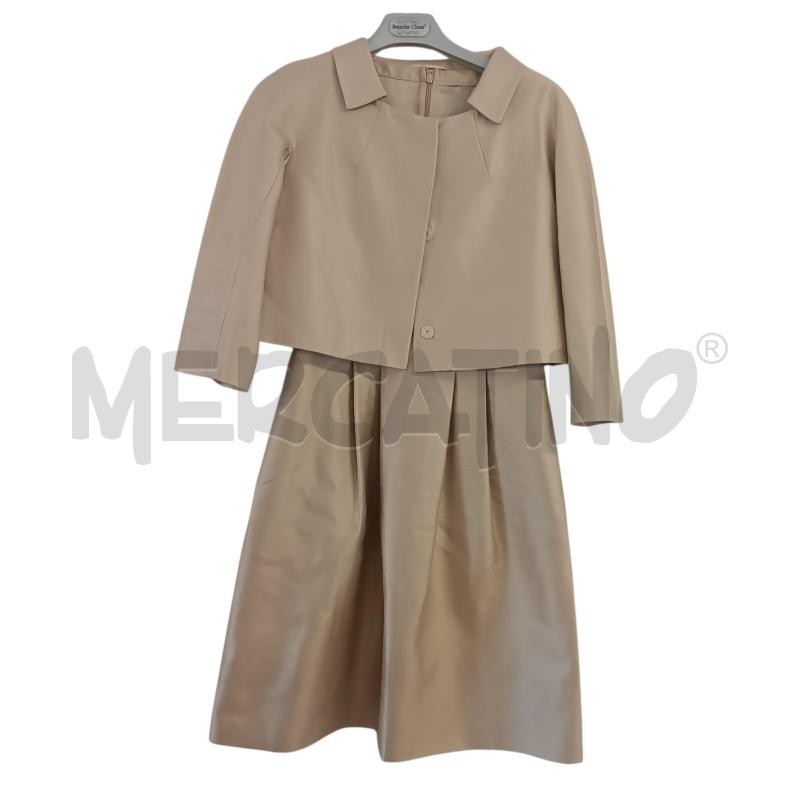 VESTITO DONNA + GIACCA INTREND BEIGE MISTO SETA | Mercatino dell'Usato Verbania 1