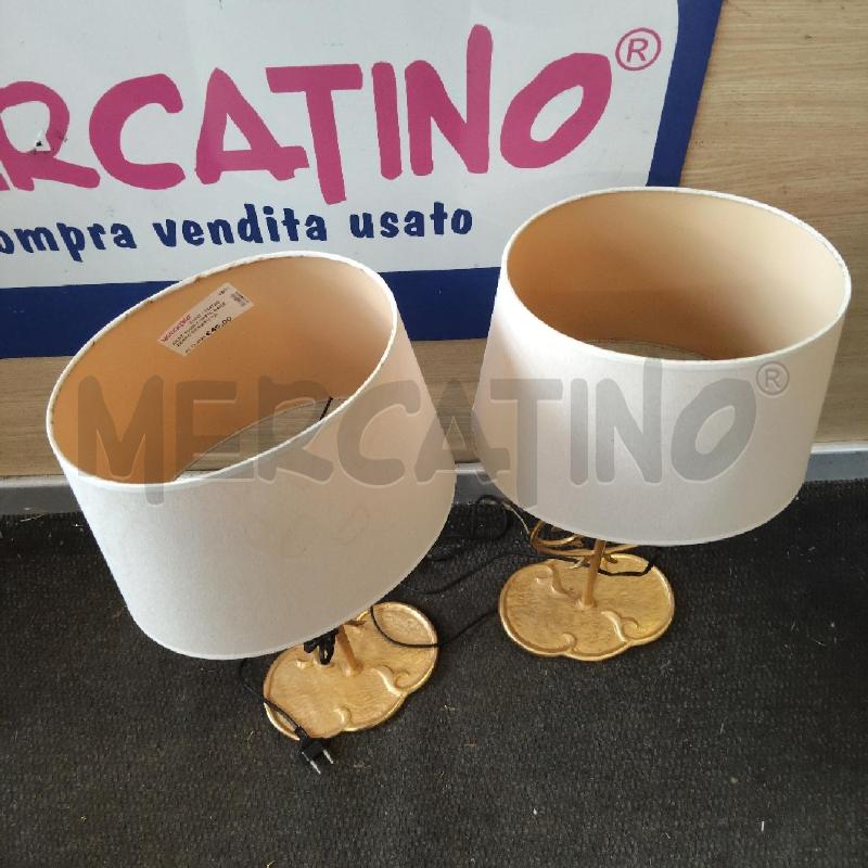 ABAT JOUR COPPIA BASE FERRO DORATO CAPPELLO PANNA | Mercatino dell'Usato Domodossola 2