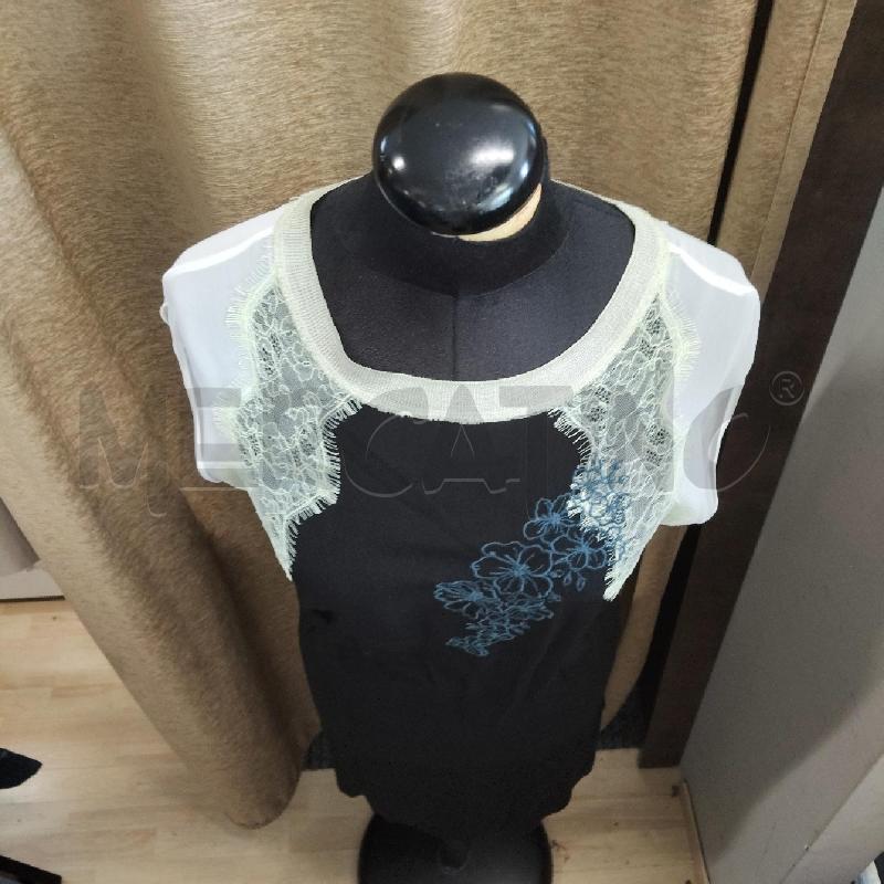 ABITO DONNA GUESS NERO MANICHE BIANCHE PIZZO  | Mercatino dell'Usato Domodossola 2