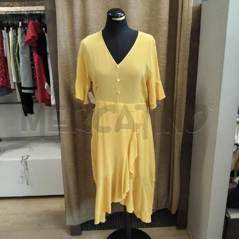 ABITO DONNA SETA GIALLO CINTURA BOTTONI  | Mercatino dell'Usato Domodossola 1