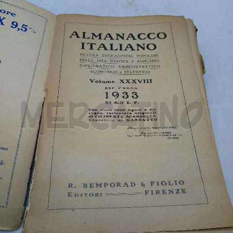 ALMANACCO ITALIANO 1933 PISONIS | Mercatino dell'Usato Domodossola 2