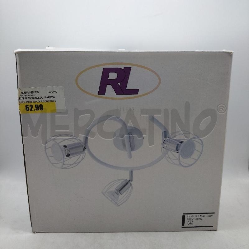 APPLIQUE BIANCA 3 LUCI GABBIA RL  | Mercatino dell'Usato Domodossola 1
