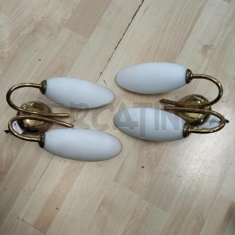APPLIQUE COPPIA VETRO OTTONE 2 LUCI | Mercatino dell'Usato Domodossola 3