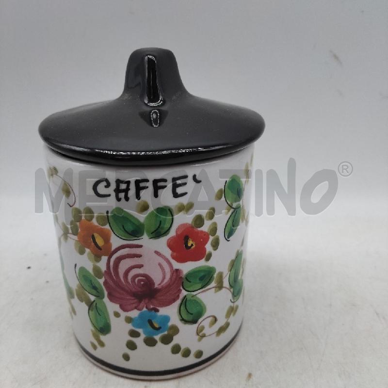 BARATTOLO CAFFÈ CON COPERCHIO NERO SCHEGGIATO DERUTA  | Mercatino dell'Usato Domodossola 1