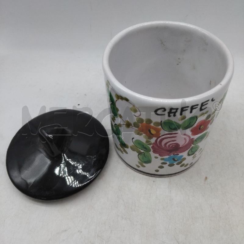 BARATTOLO CAFFÈ CON COPERCHIO NERO SCHEGGIATO DERUTA  | Mercatino dell'Usato Domodossola 2