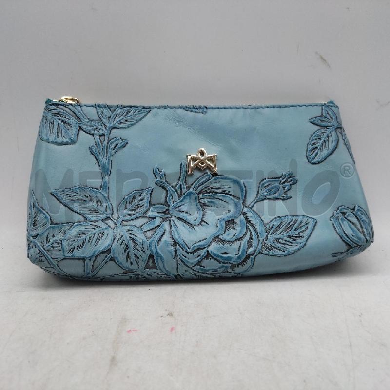 BORSA DONNA AZZURRA FIORATA CATENA TRACOLLA + BUSTINA CUOIERIA FIORENTINA | Mercatino dell'Usato Domodossola 5