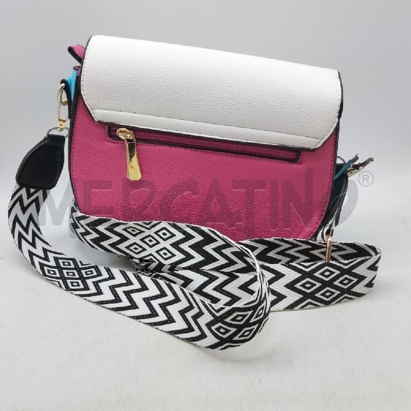BORSA DONNA AZZURRA ROSA BIANCA CHARRO | Mercatino dell'Usato Domodossola 3