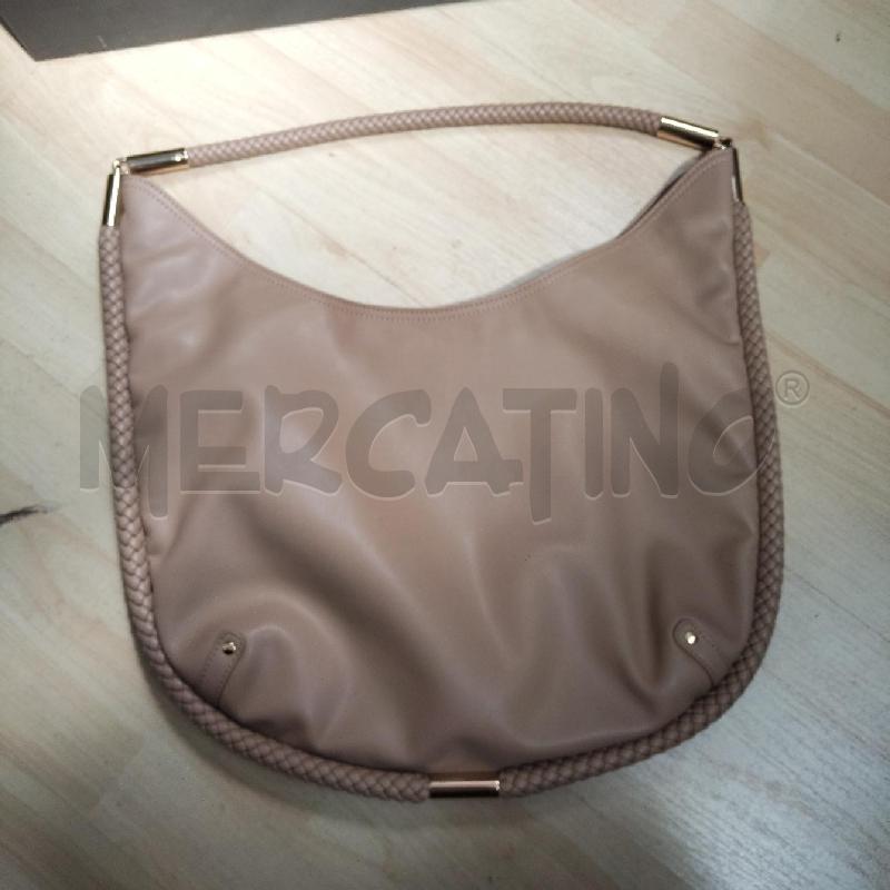 BORSA DONNA A SACCA BEIGE PELLE A SPALLA PROFILO INTRECCIATO TWIN-SET | Mercatino dell'Usato Domodossola 2