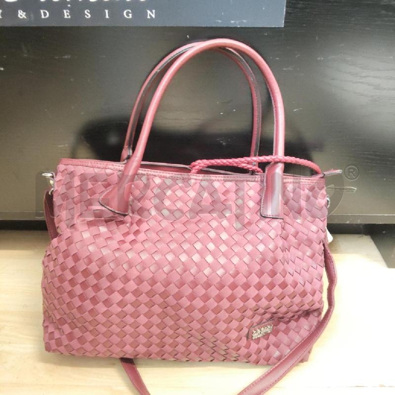 BORSA DONNA BORDEAUX DAVANTI INTRECCIATA ENRICO COVERI | Mercatino dell'Usato Domodossola 1