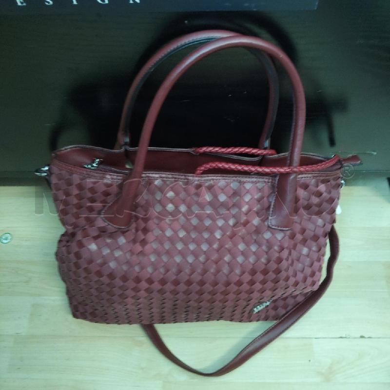 BORSA DONNA BORDEAUX DAVANTI INTRECCIATA ENRICO COVERI | Mercatino dell'Usato Domodossola 3