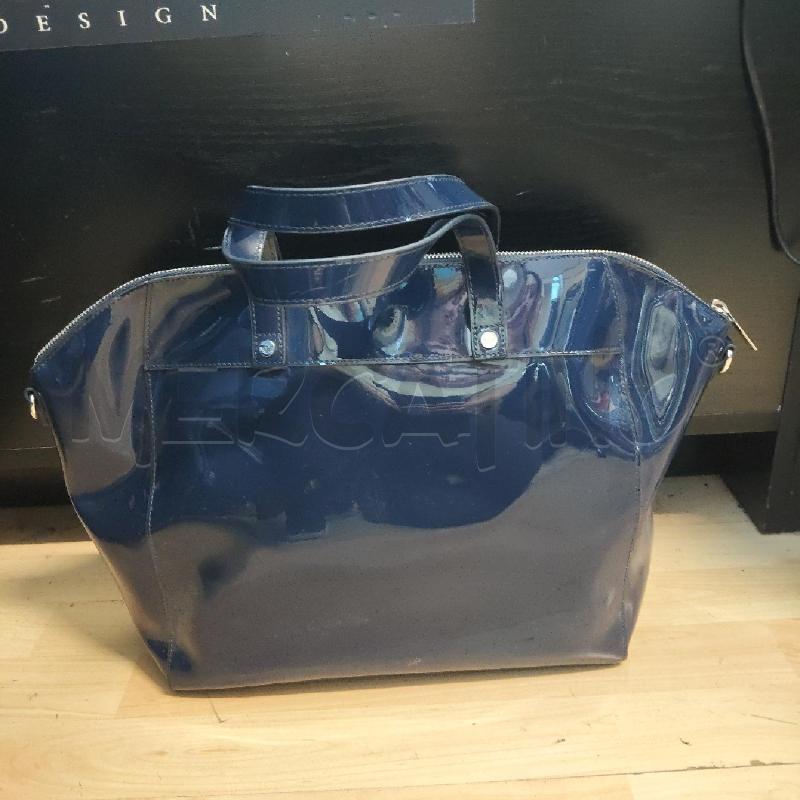 BORSA DONNA DOPPIO MANIOCO TRACOLLA BLU LUCIDO ARMANI JEANS | Mercatino dell'Usato Domodossola 2