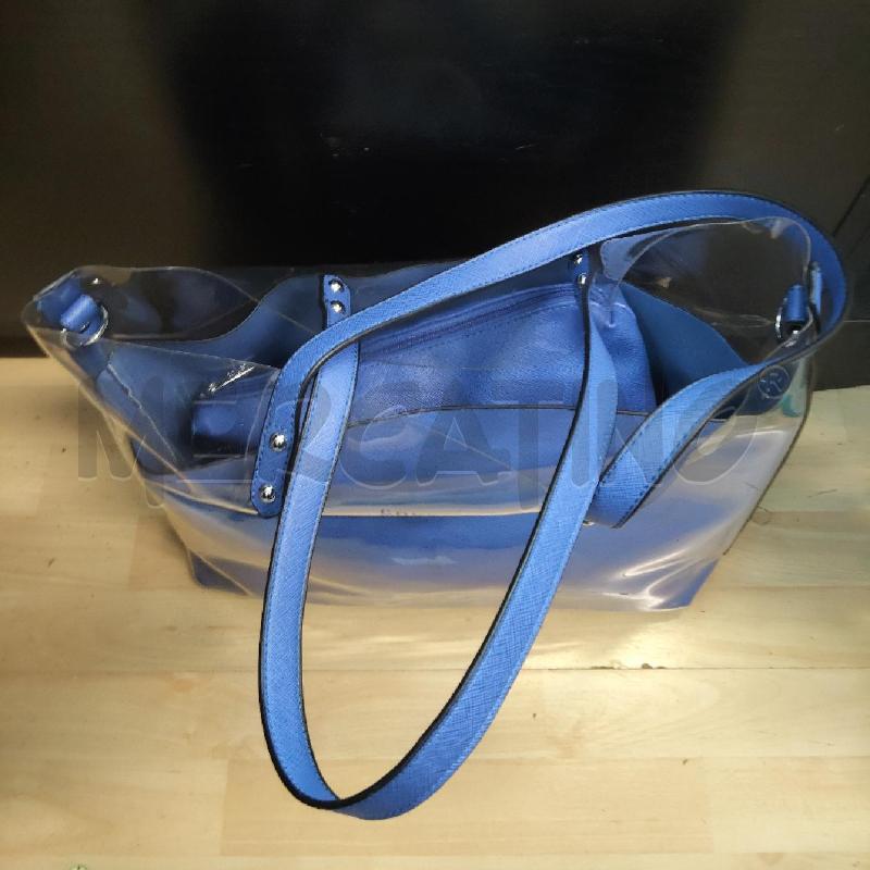 BORSA DONNA ENRICO COVERI BLU ELETTRICO TRASPARENTE | Mercatino dell'Usato Domodossola 2