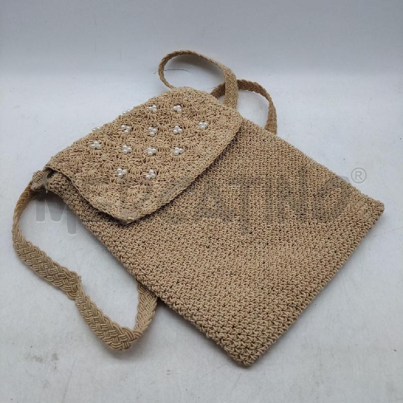 BORSA DONNA FILO BEIGE PERLINE  | Mercatino dell'Usato Domodossola 1