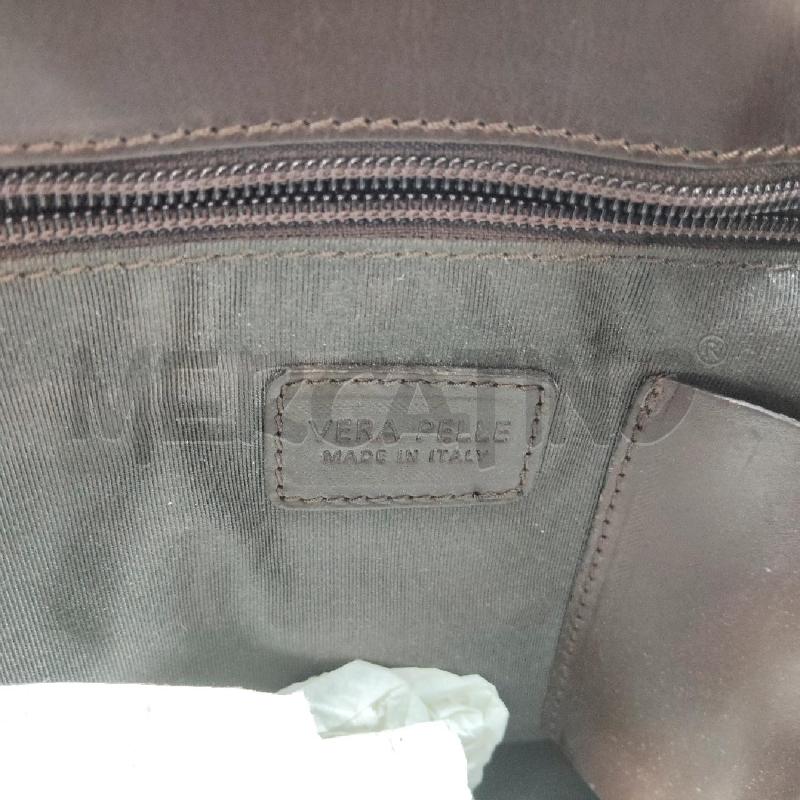 BORSA DONNA MARRONE VERA PELLE TRECCIA  | Mercatino dell'Usato Domodossola 3