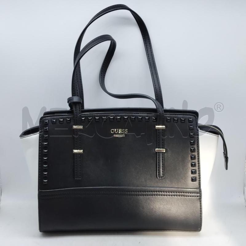 BORSA DONNA NERA BIANCA GUESS | Mercatino dell'Usato Domodossola 1