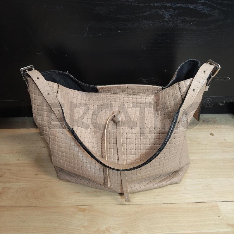 BORSA DONNA PELLE BEIGE QUADRI RIPANI | Mercatino dell'Usato Domodossola 1