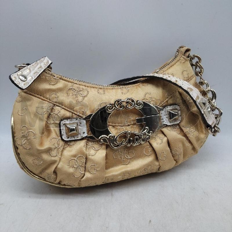 BORSA DONNA PICCOLA GUESS BEIGE INSERTI DORATI  | Mercatino dell'Usato Domodossola 1