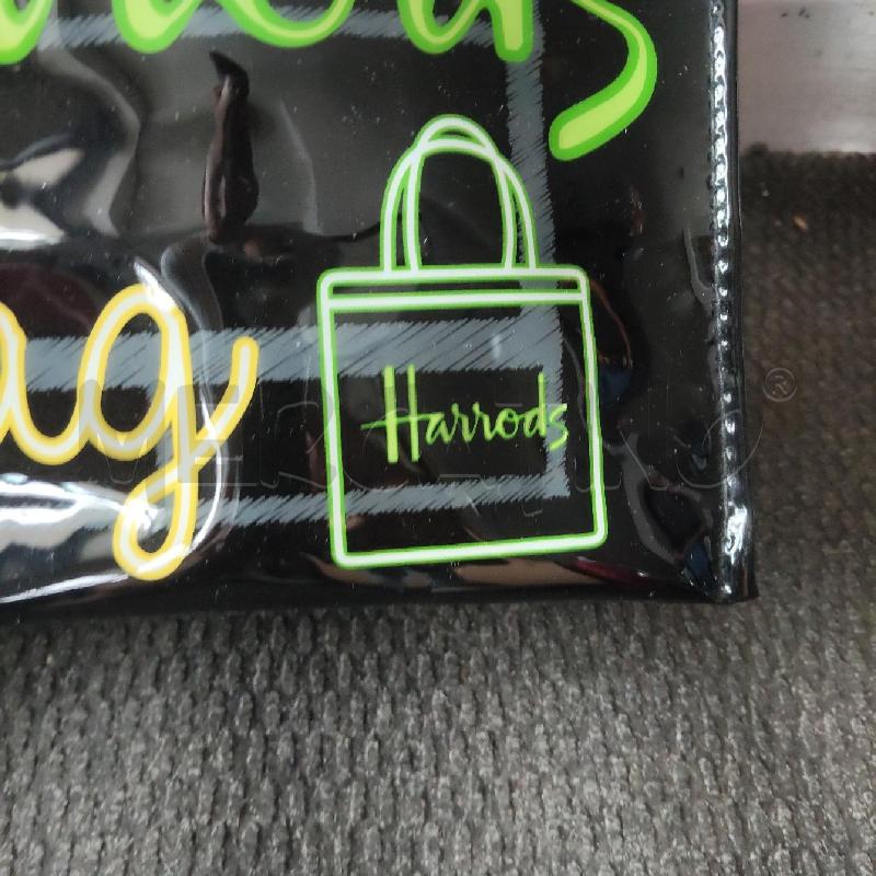 BORSA DONNA PLASTICA NERA SCRITTE HARRODS | Mercatino dell'Usato Domodossola 3