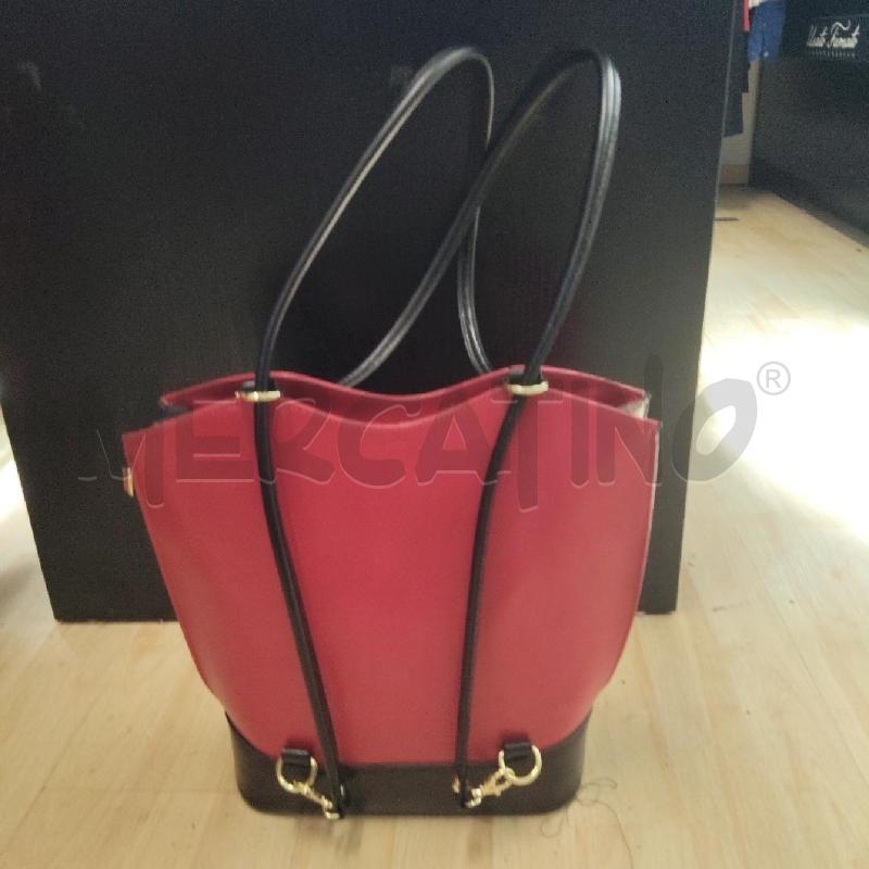 BORSA DONNA ROSSA NERA VERA PELLE MADE IN ITLAY | Mercatino dell'Usato Domodossola 2