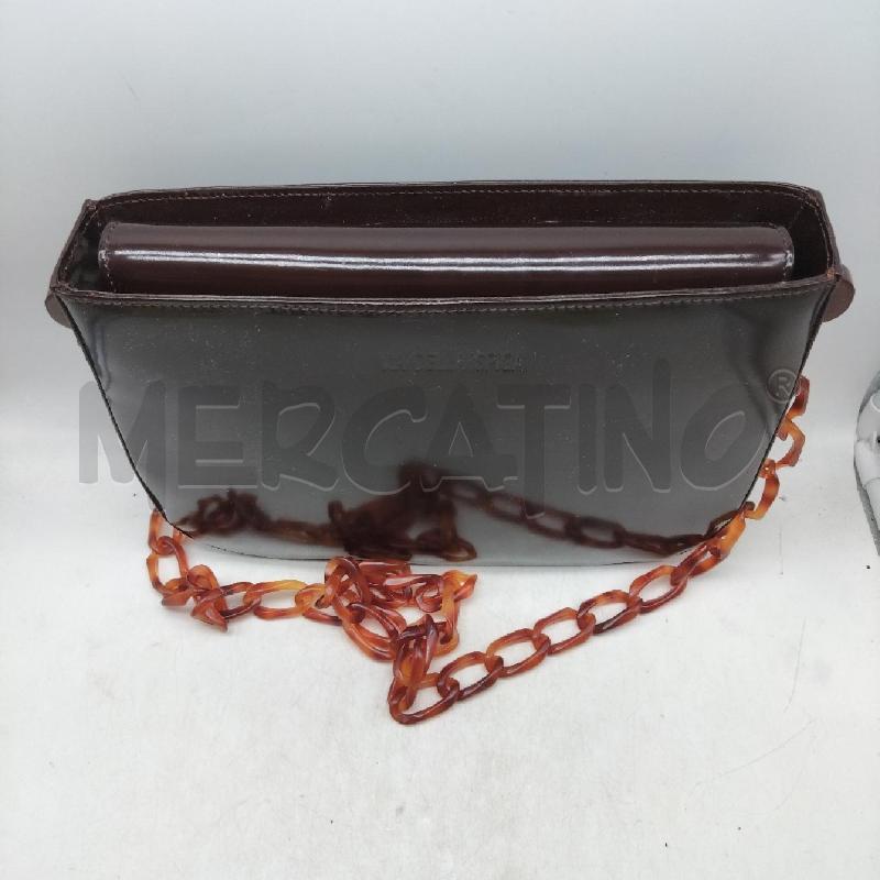 BORSA DONNA VIA DELLA SPIUGA MARRONE TRACOLLA CATENA PLASTICA | Mercatino dell'Usato Domodossola 2