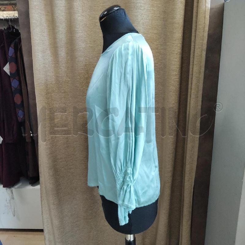 CAMICIA DONNA CHIUSA VERDE ACQUA BOTTONE DIETRO VOULANT AI POLSI DIXIE  | Mercatino dell'Usato Domodossola 2