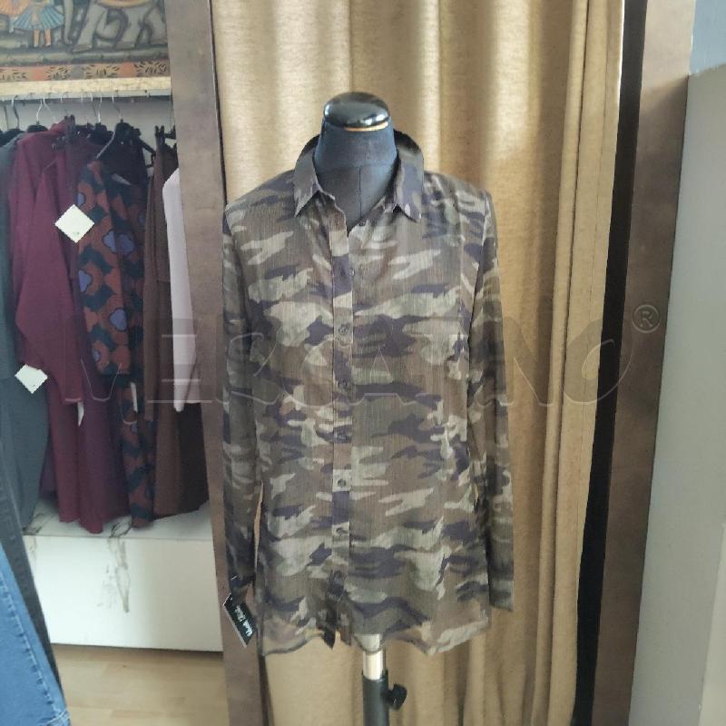 CAMICIA DONNA GUESS MILITARE VERDE TRASPARENTE | Mercatino dell'Usato Domodossola 1