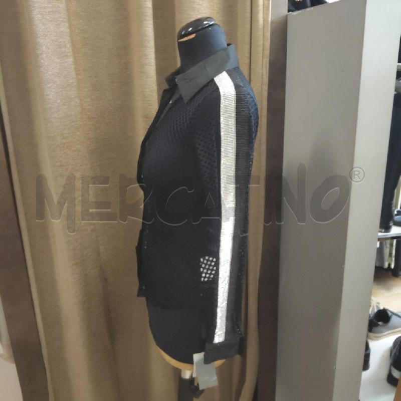 CAMICIA DONNA NERA TRAFORATA BANDE ARGENTATE ROCCO BAROCCO | Mercatino dell'Usato Domodossola 2
