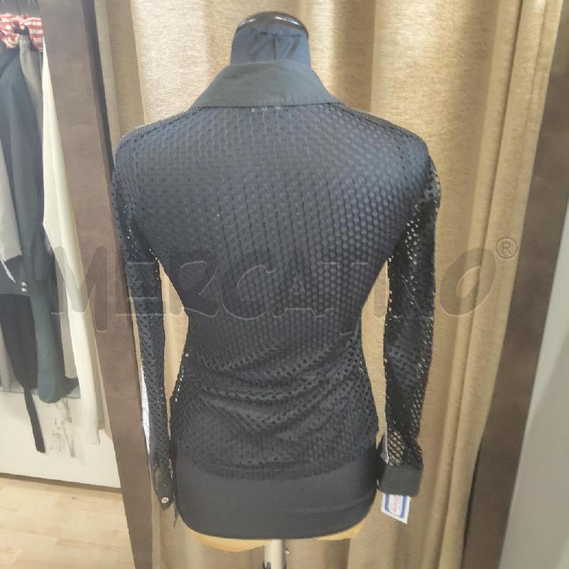 CAMICIA DONNA NERA TRAFORATA BANDE ARGENTATE ROCCO BAROCCO | Mercatino dell'Usato Domodossola 3