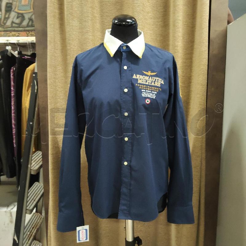 CAMICIA UOMO AEREONAUTICA MILITARE BLU COLLETTO BIANCO  | Mercatino dell'Usato Domodossola 1