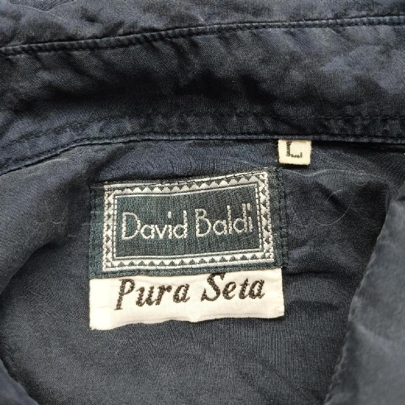 CAMICIA UOMO BLU DAVID BALDI SETA  | Mercatino dell'Usato Domodossola 3