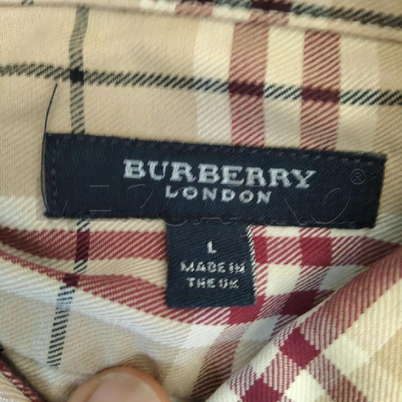 CAMICIA UOMO BURBERRY SCOZZESE BEIGE BORDEAUX  | Mercatino dell'Usato Domodossola 3