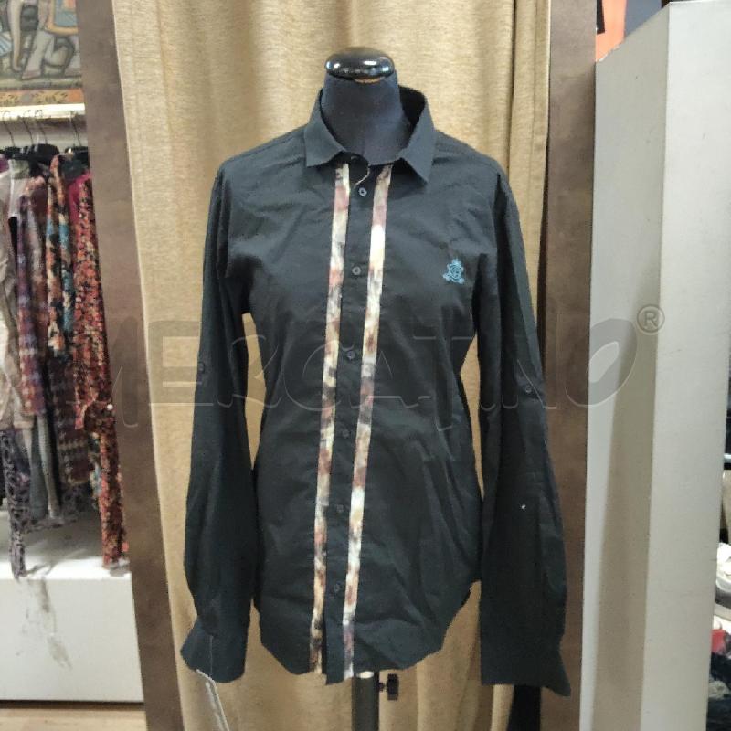 CAMICIA UOMO NERA INSERTO FANTASIA JUST CAVALLI | Mercatino dell'Usato Domodossola 1