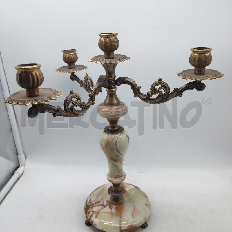 CANDELABRO ONICE E OTTONE 3 BRACCIA | Mercatino dell'Usato Domodossola 1