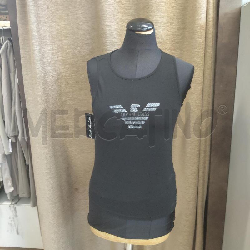 CANOTTA DONNA ARMANI NERA BRILLANTINI | Mercatino dell'Usato Domodossola 1