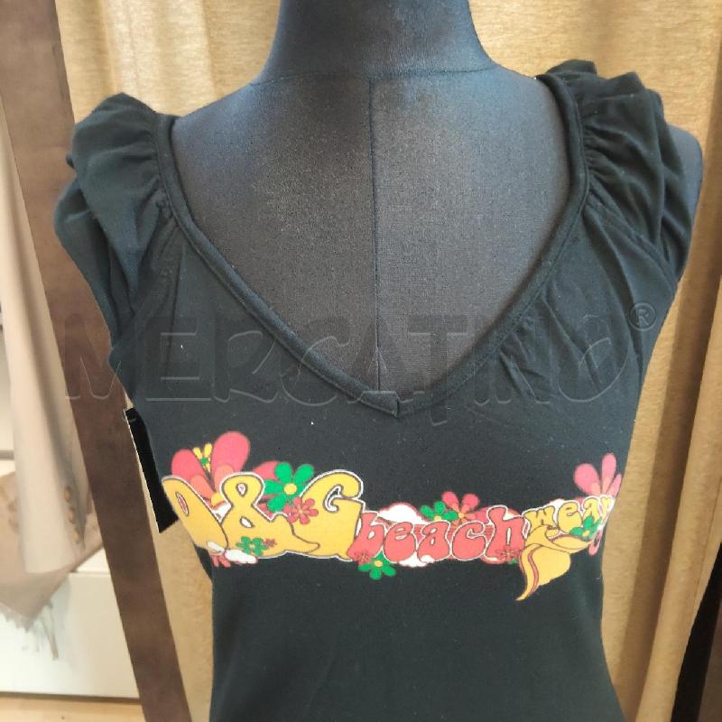 CANOTTA DONNA D&G NERA SCRITTA BEACH | Mercatino dell'Usato Domodossola 2