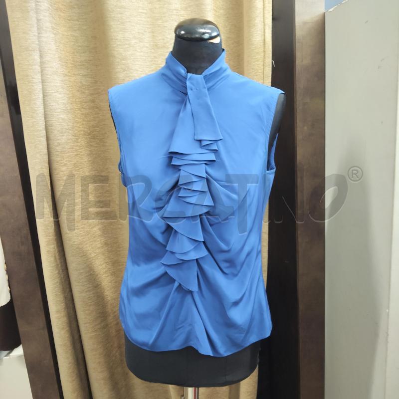 CANOTTA DONNA LUISA SPAGNOLI BLU ELETTRICO VOULANT SETA  | Mercatino dell'Usato Domodossola 1