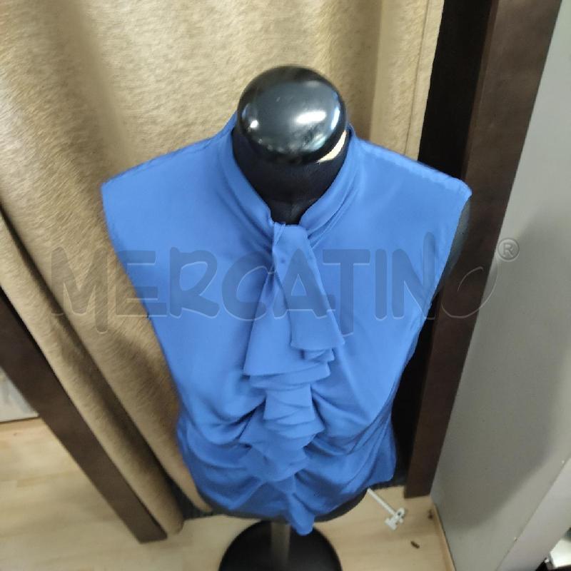 CANOTTA DONNA LUISA SPAGNOLI BLU ELETTRICO VOULANT SETA  | Mercatino dell'Usato Domodossola 2