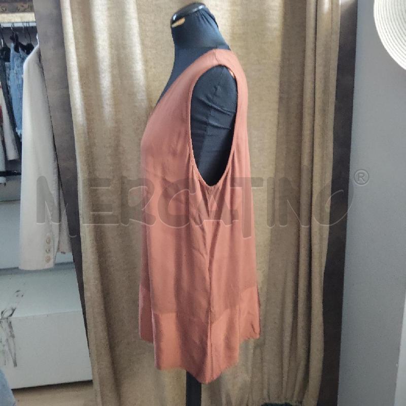 CANOTTA DONNA MARRONE INSERTO PIZZO NERO FIORELLA RUBINO | Mercatino dell'Usato Domodossola 3