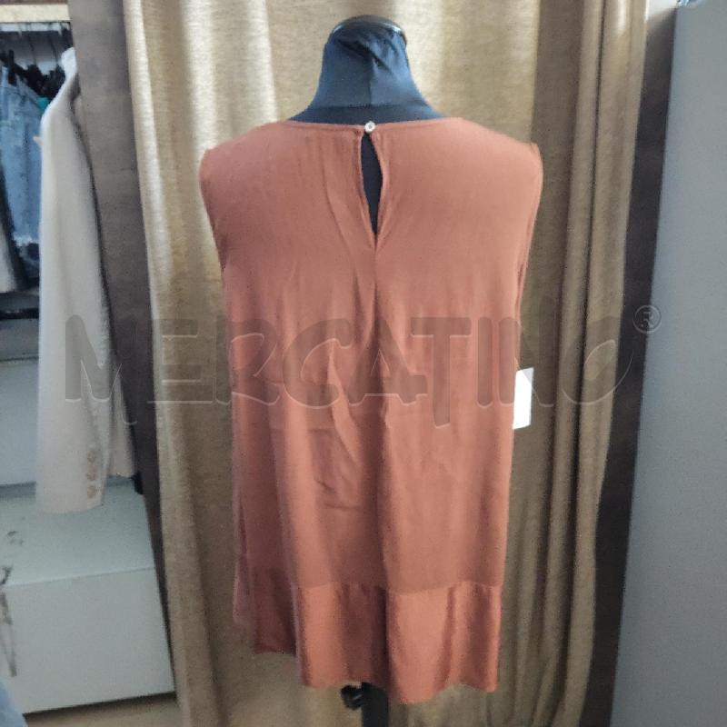 CANOTTA DONNA MARRONE INSERTO PIZZO NERO FIORELLA RUBINO | Mercatino dell'Usato Domodossola 4