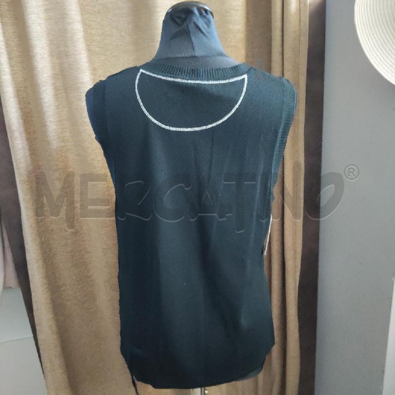 CANOTTA DONNA NERA DISEGNO ARGENTATO ELENA MIRO | Mercatino dell'Usato Domodossola 4