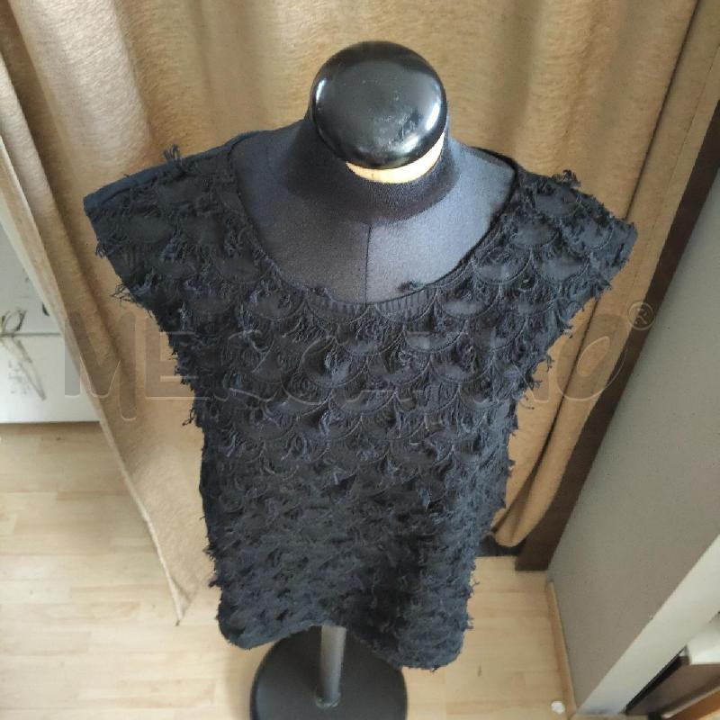 CANOTTA DONNA NERA FRANGE HERNO | Mercatino dell'Usato Domodossola 2