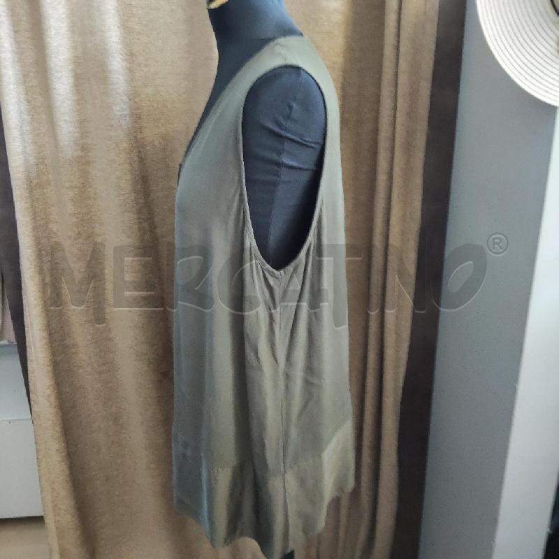 CANOTTA DONNA VERDE INSERTO PIZZO NERO FIORELLA RUBINO | Mercatino dell'Usato Domodossola 3