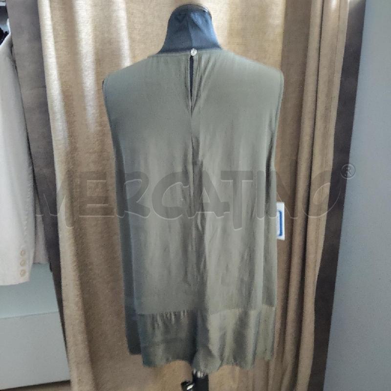 CANOTTA DONNA VERDE INSERTO PIZZO NERO FIORELLA RUBINO | Mercatino dell'Usato Domodossola 4
