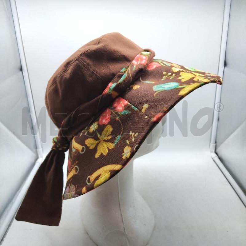 CAPPELLO DONNA MARRONE STOFFA FIORI MILA SHON | Mercatino dell'Usato Domodossola 1