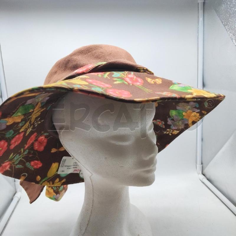 CAPPELLO DONNA MARRONE STOFFA FIORI MILA SHON | Mercatino dell'Usato Domodossola 2