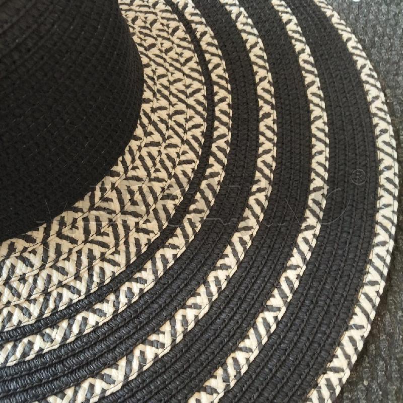 CAPPELLO DONNA PAGLIA GRANDE NERO BEIGE CHEVIGNON | Mercatino dell'Usato Domodossola 2