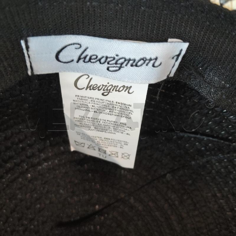CAPPELLO DONNA PAGLIA GRANDE NERO BEIGE CHEVIGNON | Mercatino dell'Usato Domodossola 3