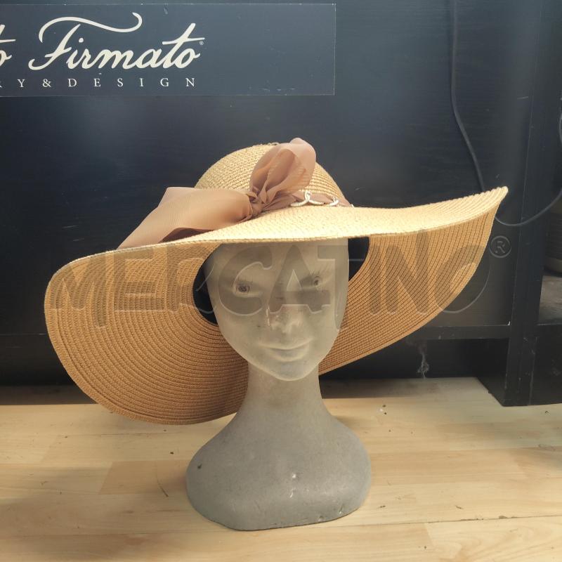 CAPPELLO DONNA PAGLIA NASTRO MARRONE CON FIOCCO | Mercatino dell'Usato Domodossola 1